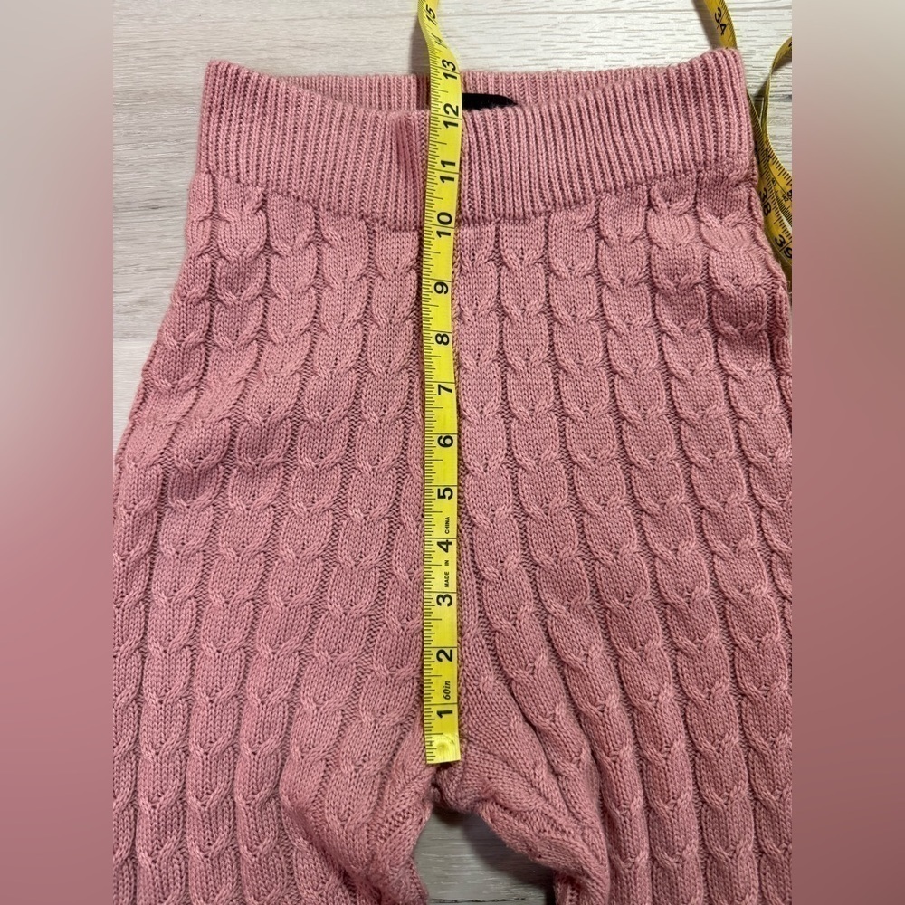 Black Label By C’EST Toi Pink Cable Knit Legging and Halter Top Set, Size Small - Picture 13 of 16